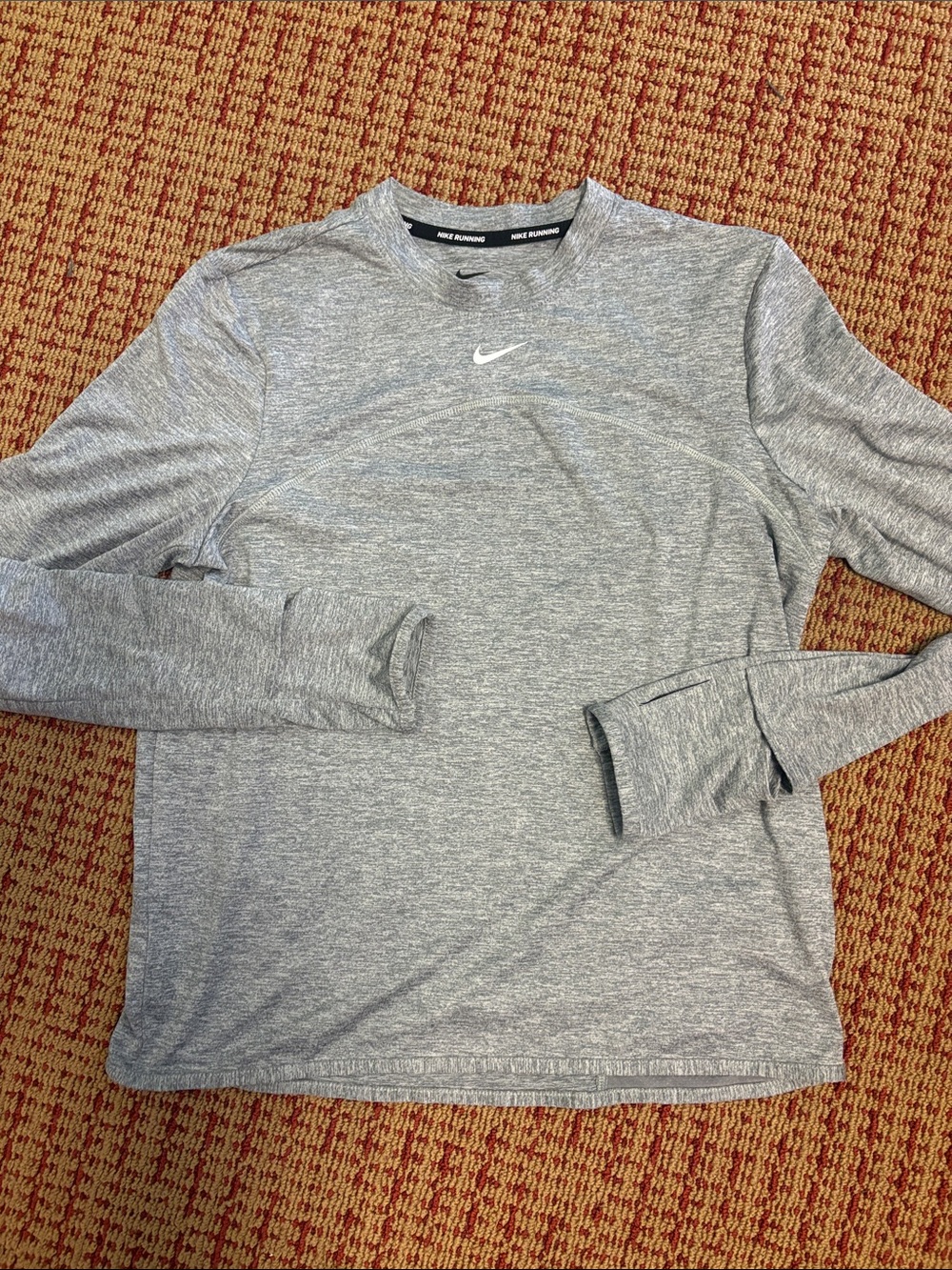 Nike Running Gray Dri-FIT Long Sleeve Thumbhole Running Top